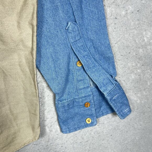 VTG Roper Western Border Rodeo Print Shirt Men’s Large Cowboy Rodeo Ranch Horses - Picture 11 of 14